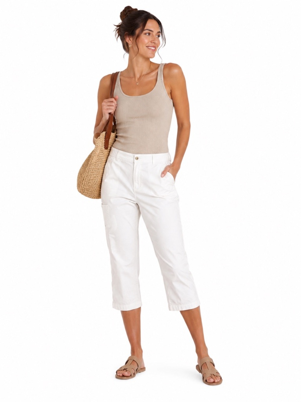 Columbia White PFG Cotton Blend Straight Leg Cargo Utility Fishing Pants Size 38